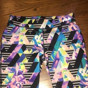 size medium, FILA patterned leggings